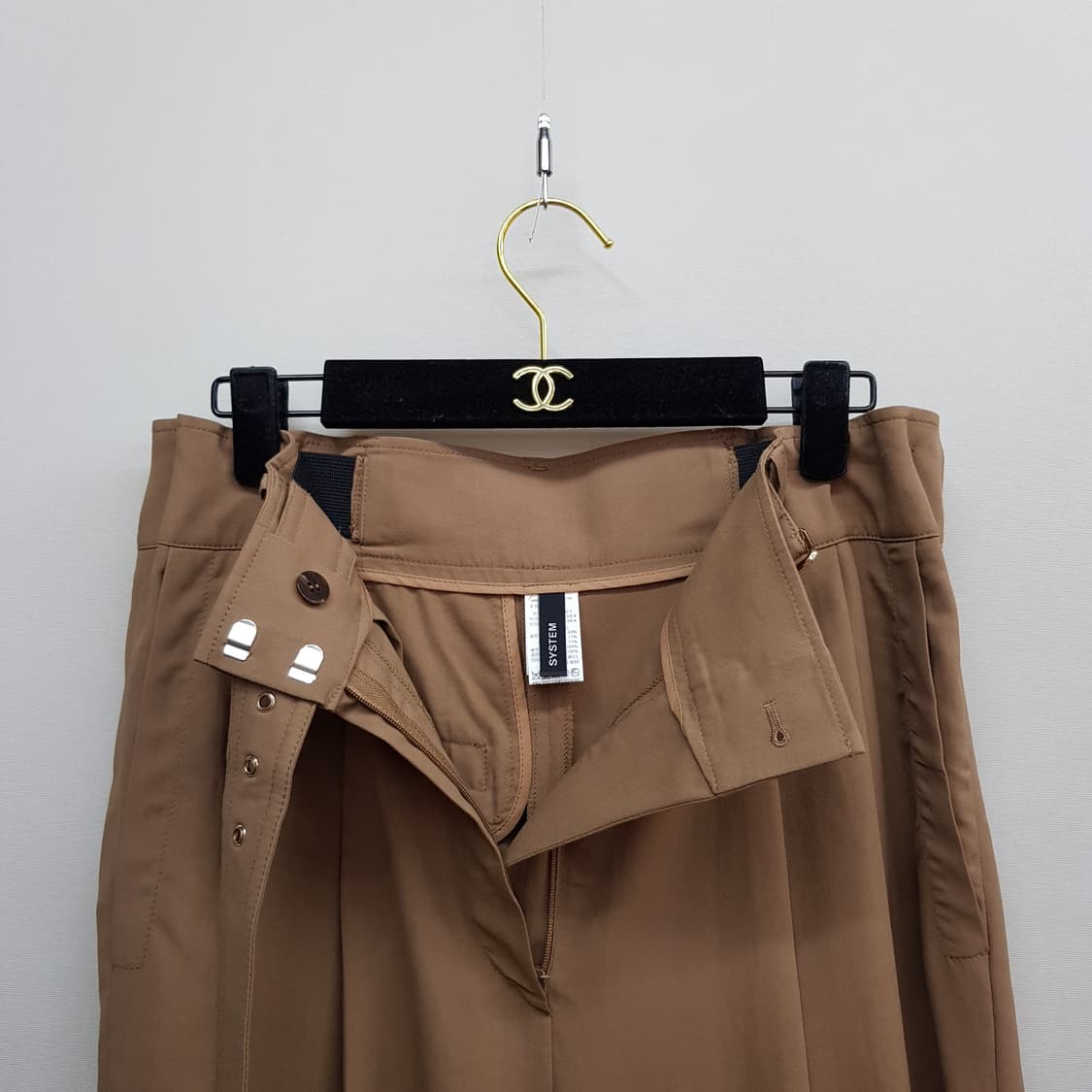 한섬 시스템 2022 벨티드 와이드 슬랙스 팬츠 64-94사이즈 상품이미지2