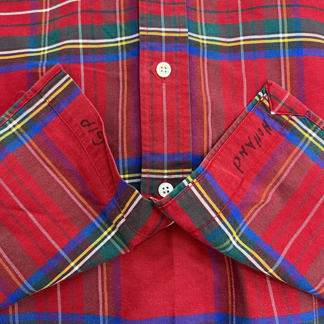 폴로 랄프로렌 레드 타탄 체크 셔츠 M 상품이미지8