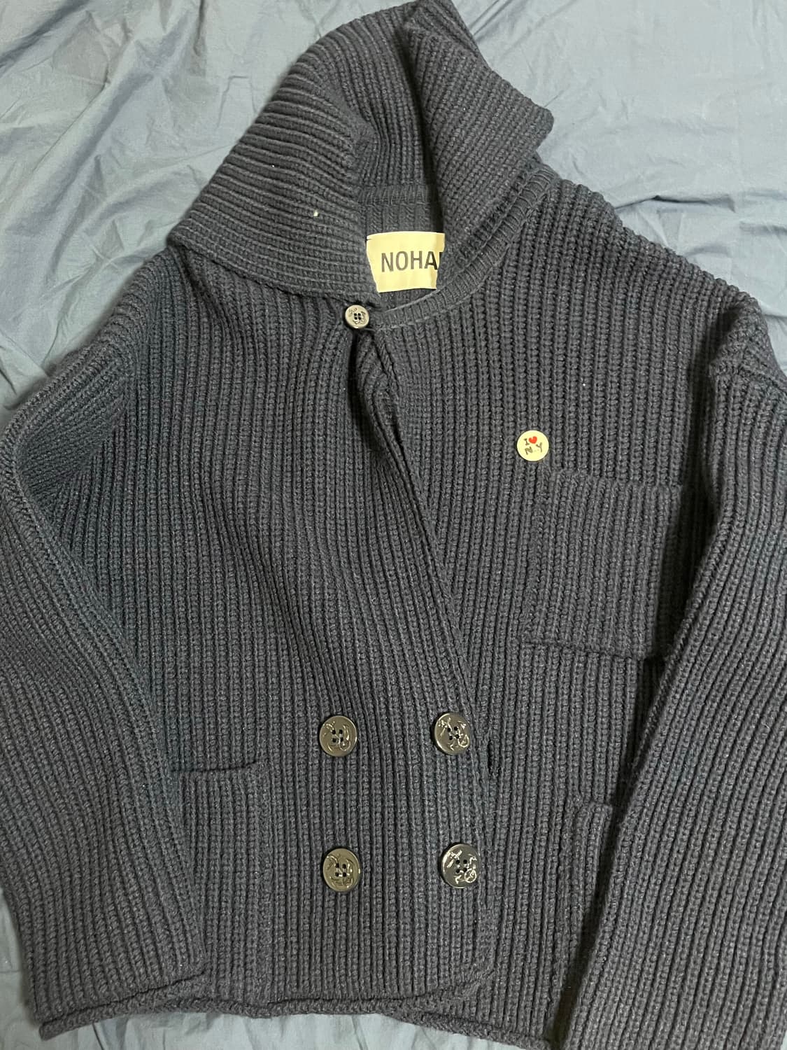 노앙 프레피 더블니트 가디건 네이비 [M] 상품이미지1