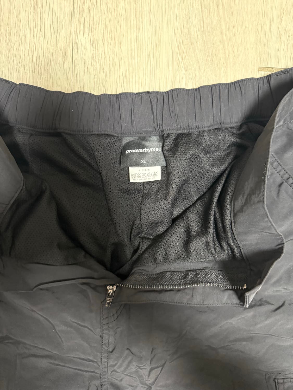 (XL)grooverhyme 블랙 나일론 카고 바지 상품이미지2