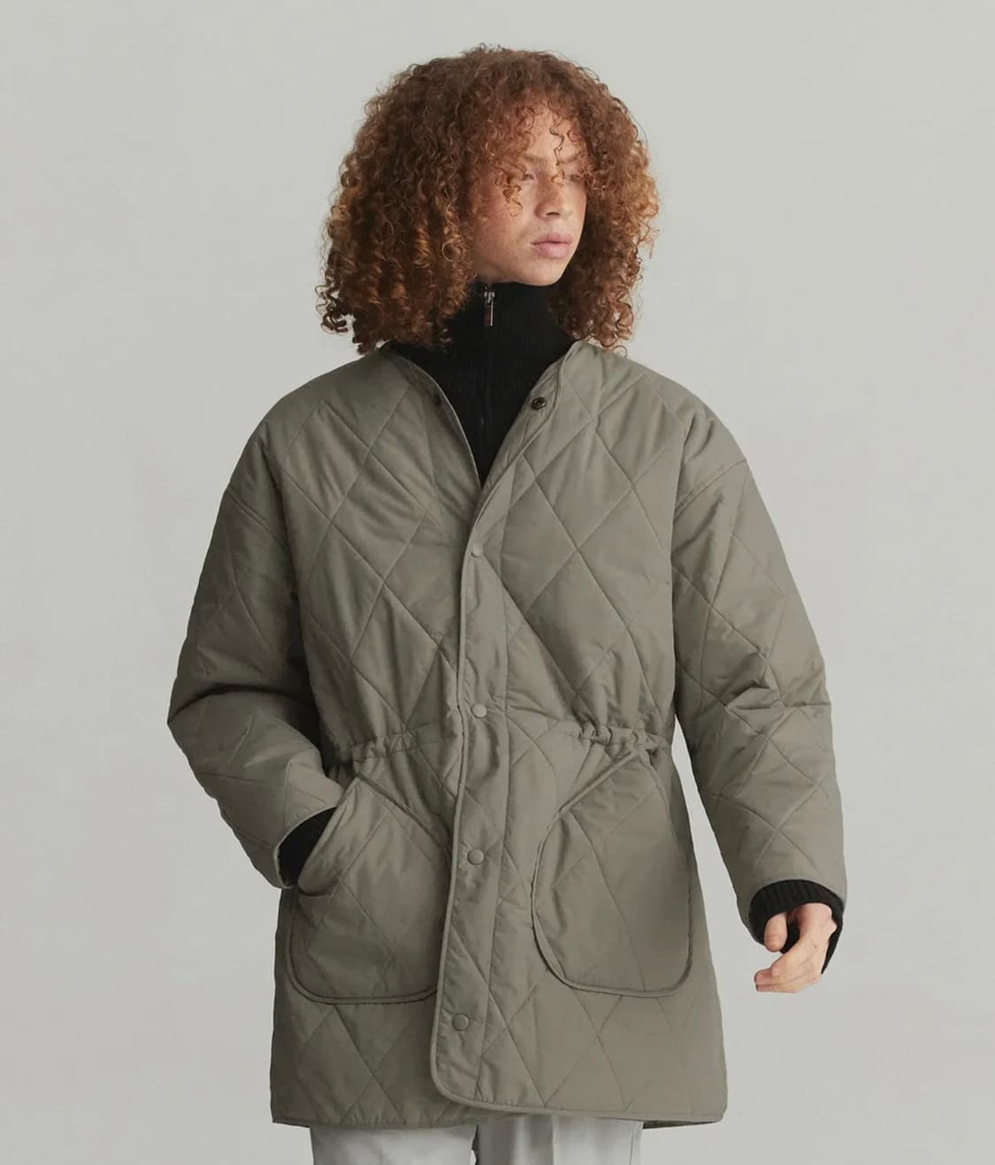 퀼팅 롱 점퍼 베이지 L - 새상품 상품이미지4