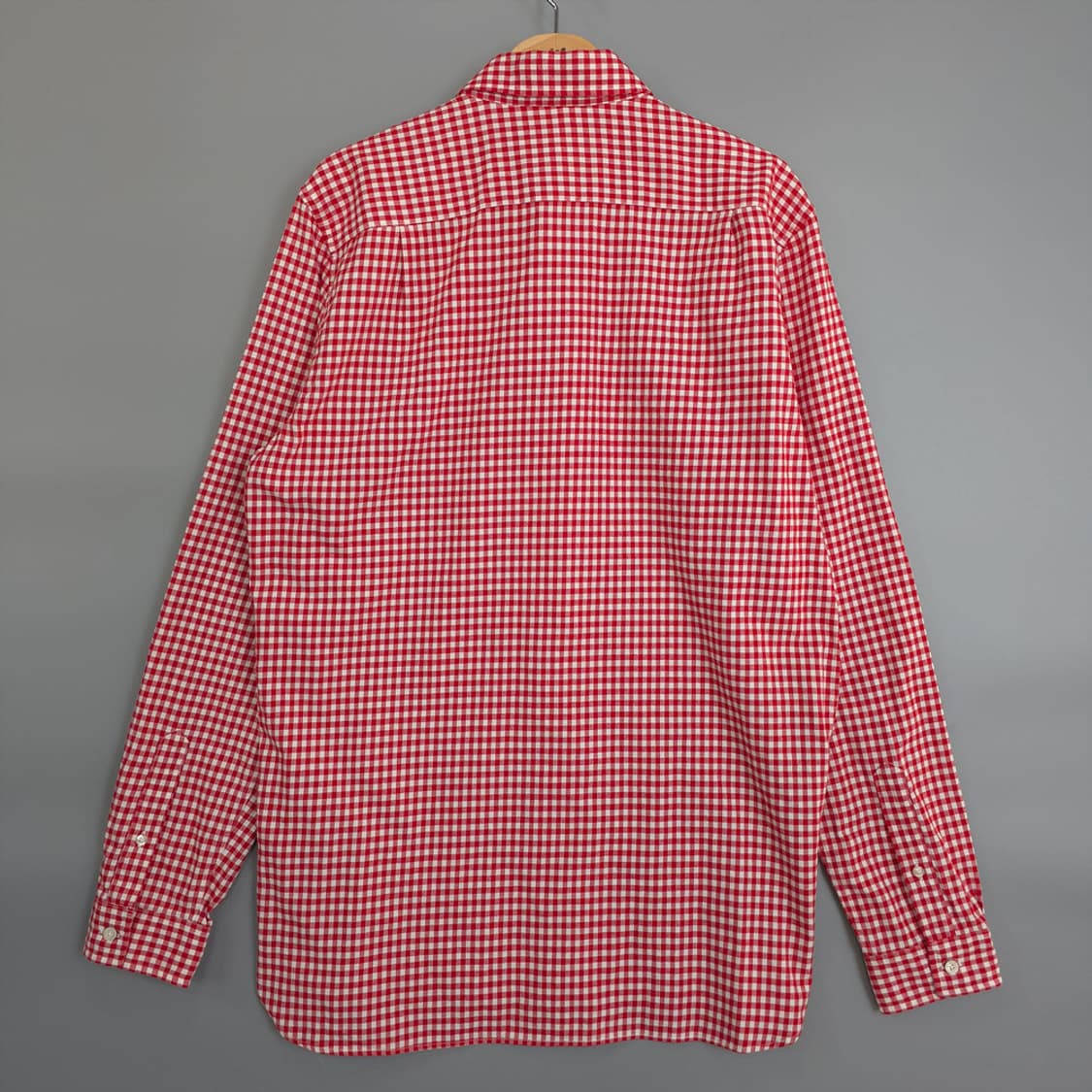 라코스테 LACOSTE 레드 깅엄 체크 버튼다운 셔츠 M 상품이미지6