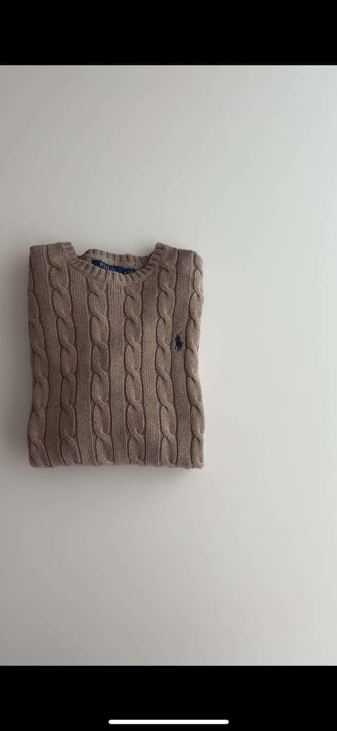 폴로 랄프로렌 베이지 케이블 니트 M 상품이미지1