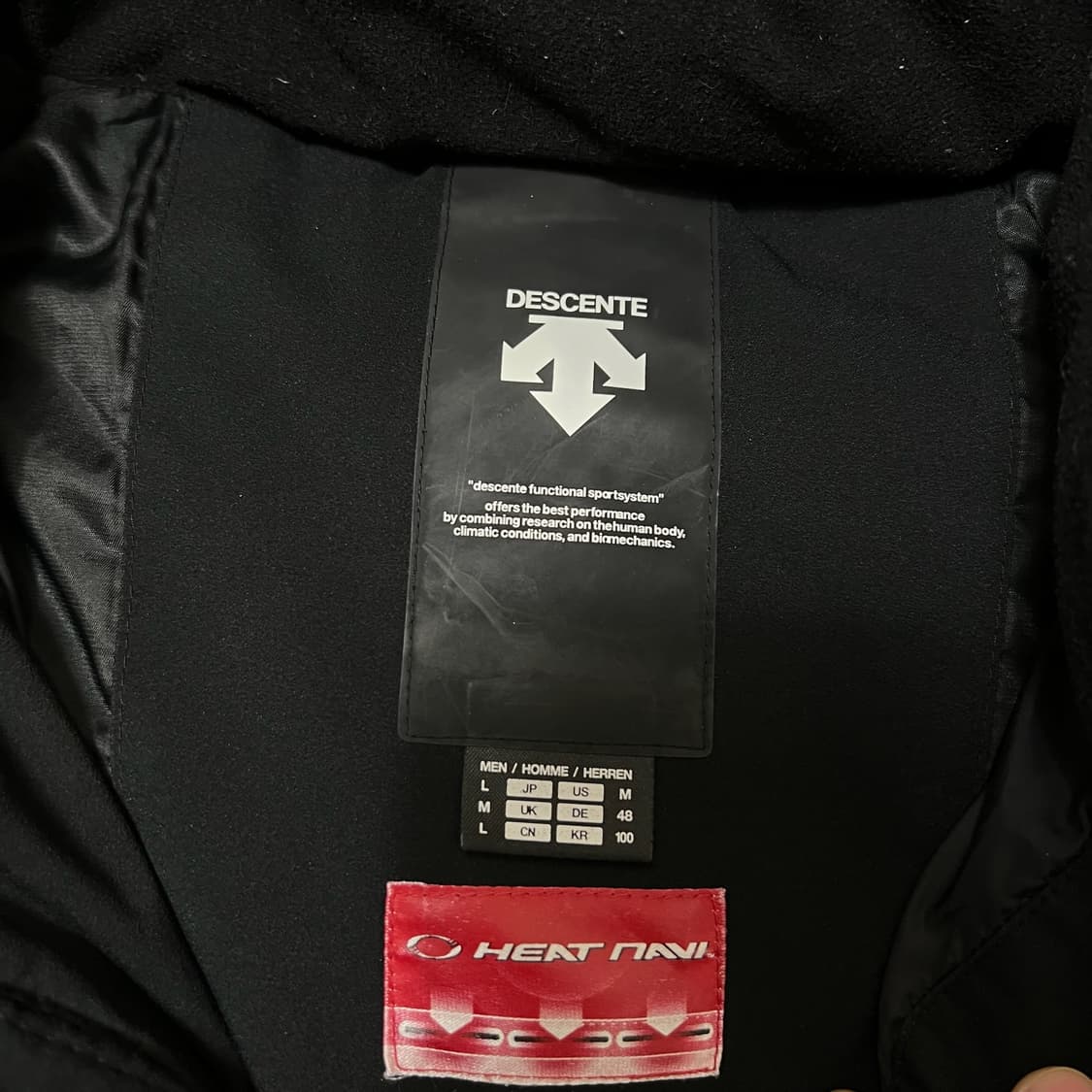 데상트 남성 히트나비 구스다운 후드 롱패딩 L/100  상품이미지6