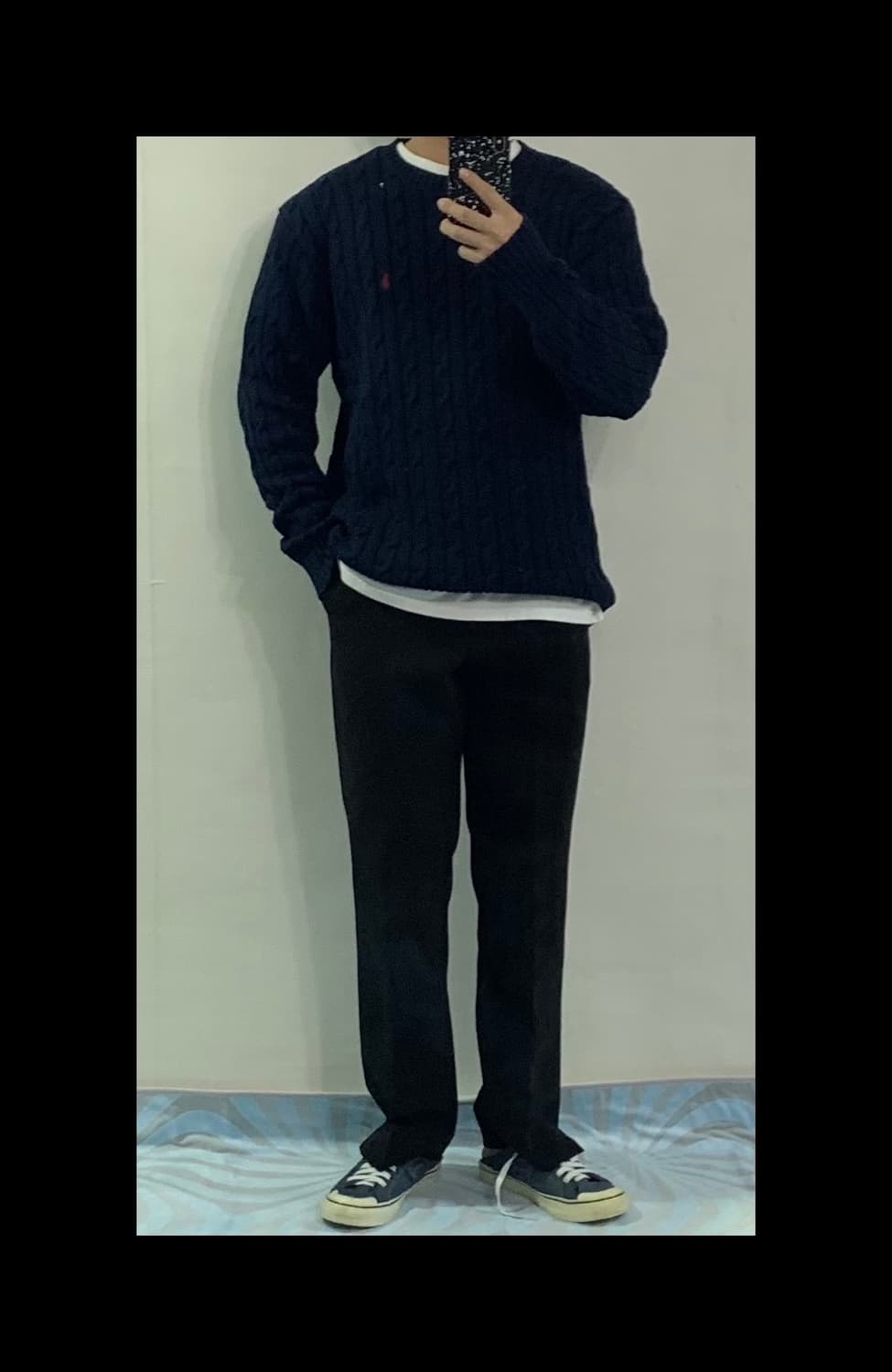 폴로 랄프로렌 네이비 꽈배기 면니트 상품이미지2