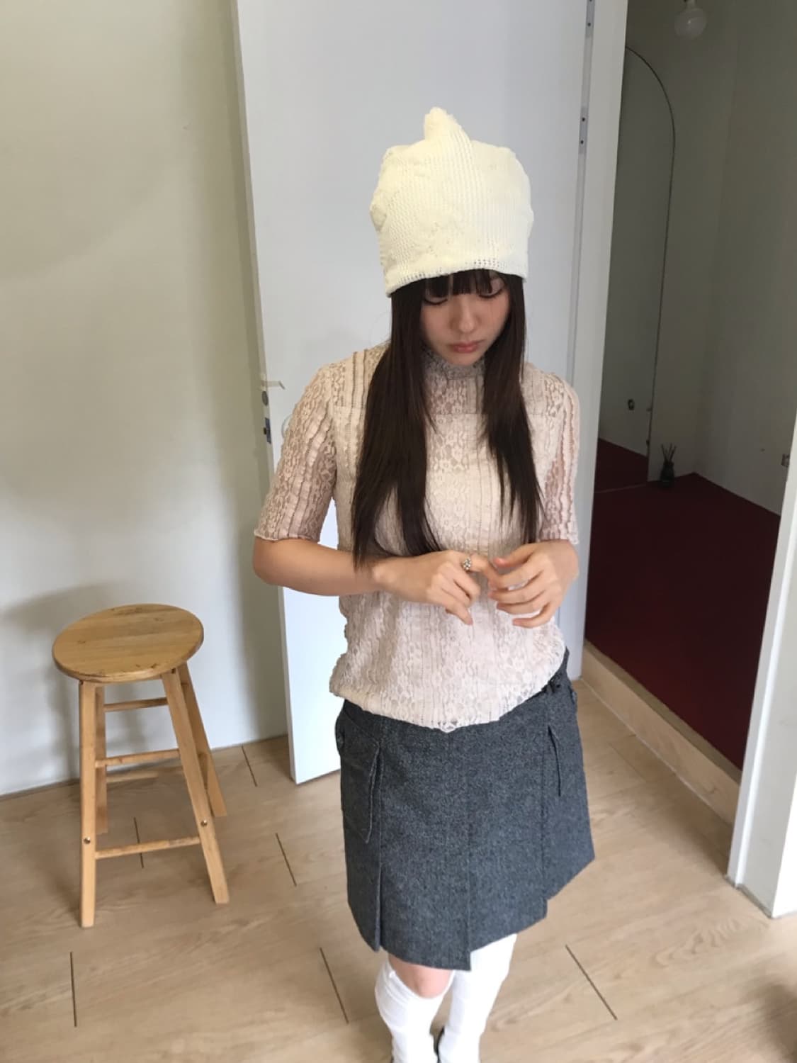 레이스 프릴 탑 상품이미지1