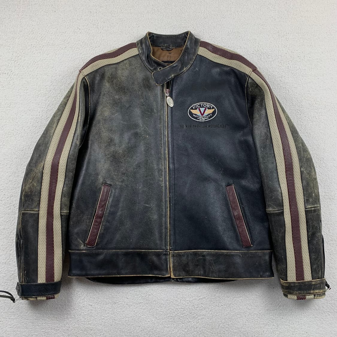 빅토리 모터사이클 빈티지 소가죽 레더자켓 상품이미지1