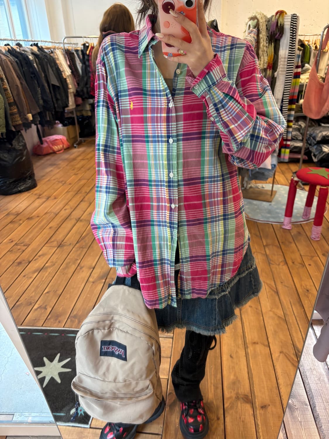 폴로 솜사탕 체크 셔츠 상품이미지2