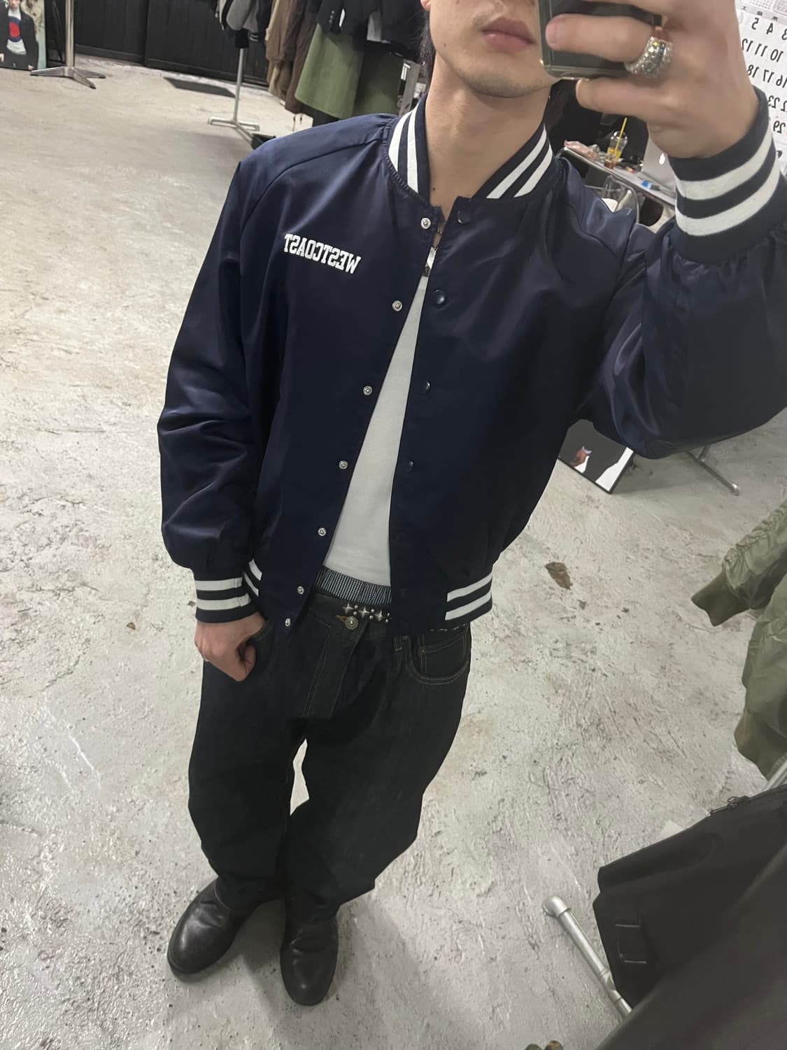 Browny nylon stadium jacket 상품이미지2