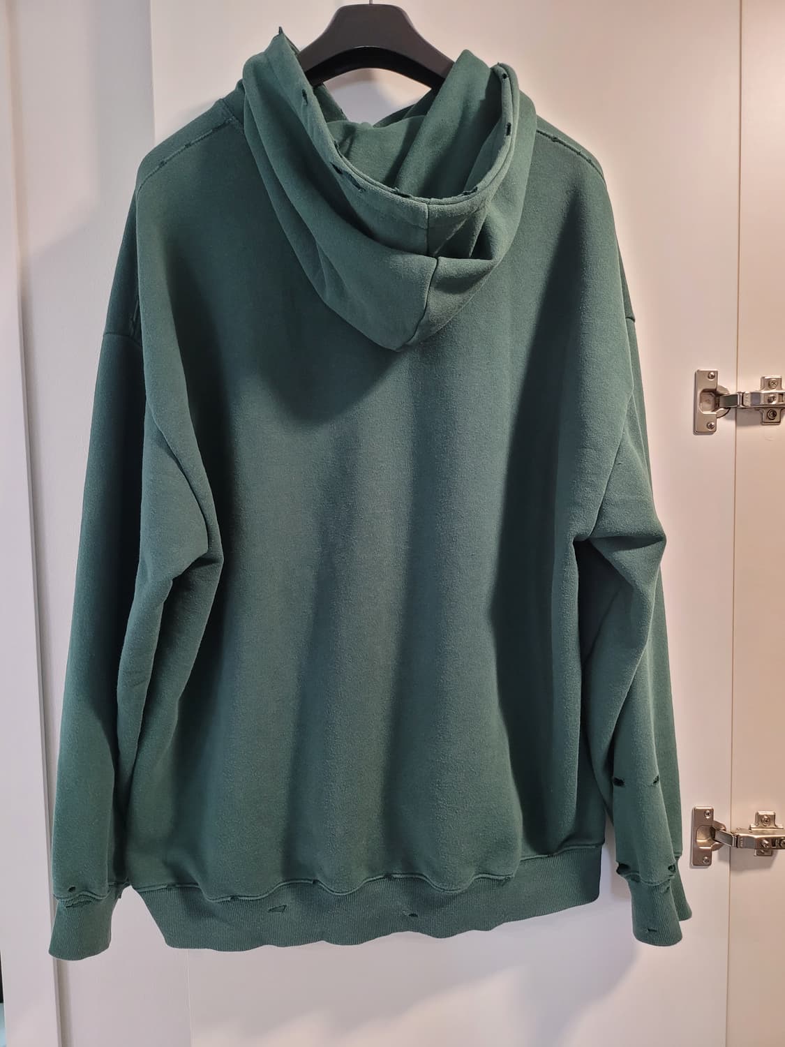 빈티지한 무드 가득, 나카스 디스트레스드 오버핏 후드 (그린) 상품이미지2