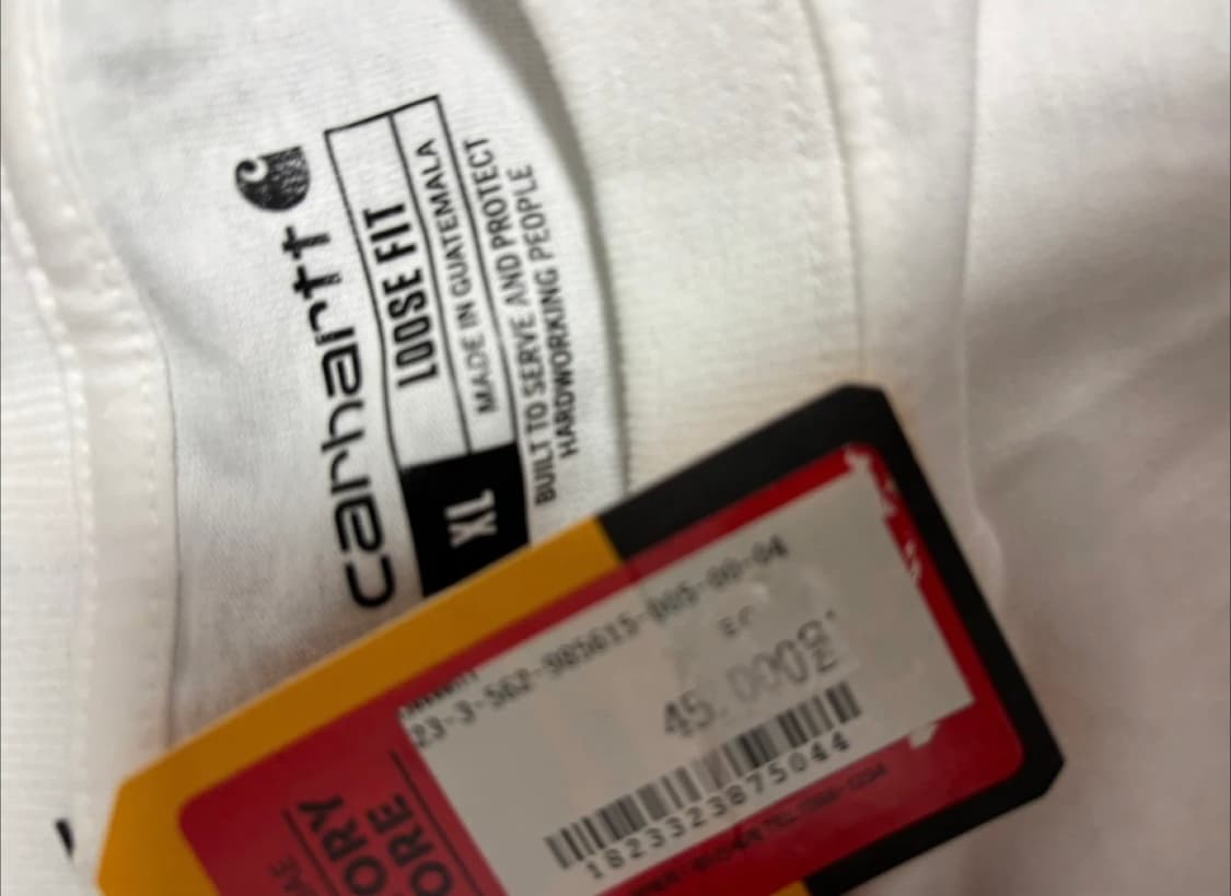 (새상품) 칼하트 긴팔 포켓 티셔츠 흰색 XL 상품이미지4