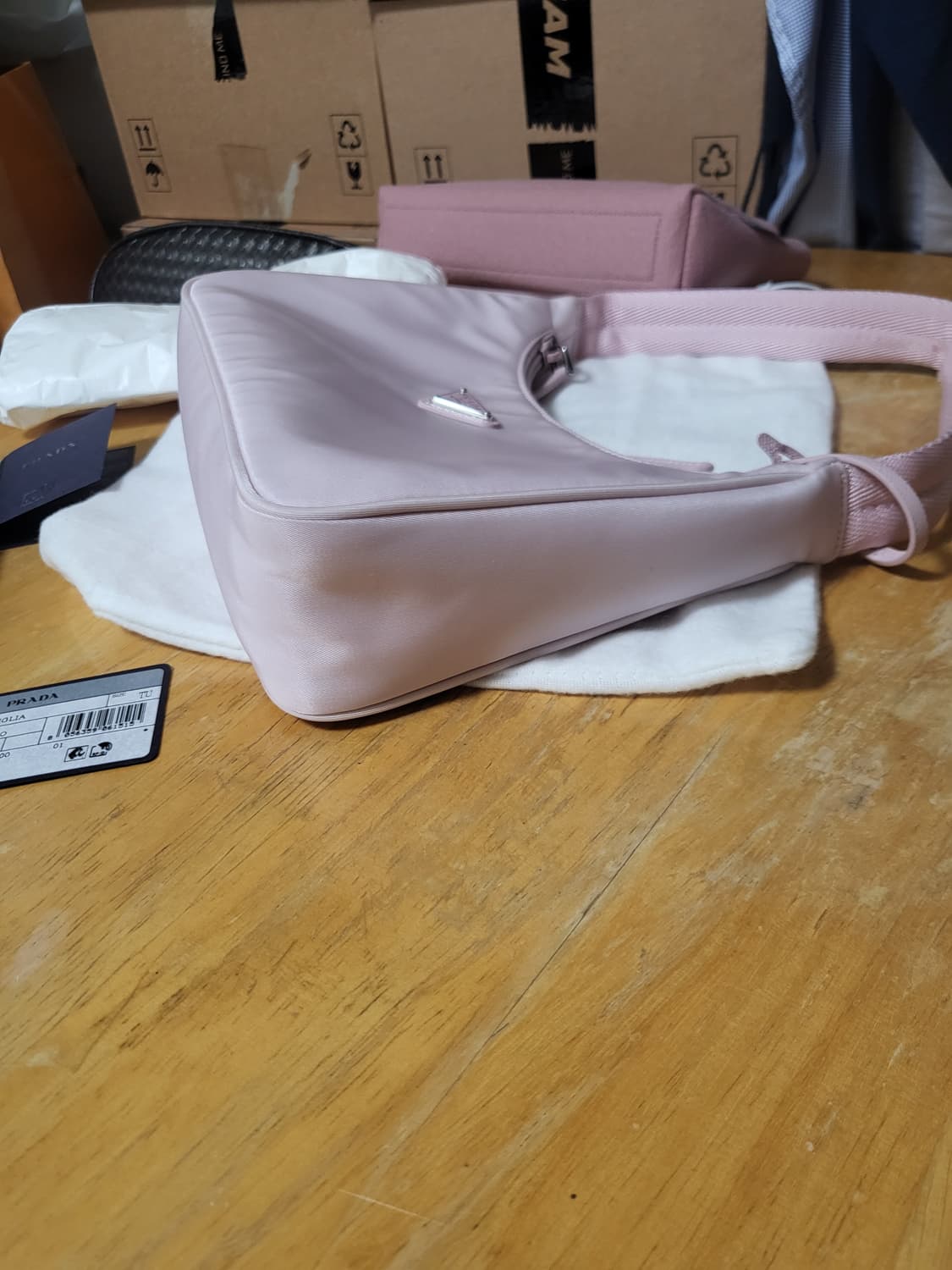 24SS 프라다 리에디션 2000 리나일론 미니 호보백 핑크 상품이미지5