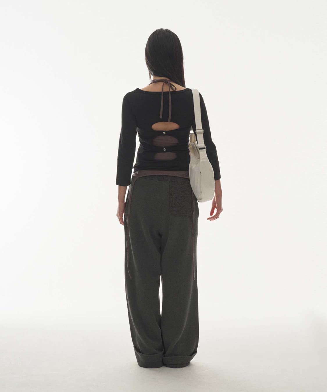 RIBBED BAND PANTS CHARCOAL 상품이미지5