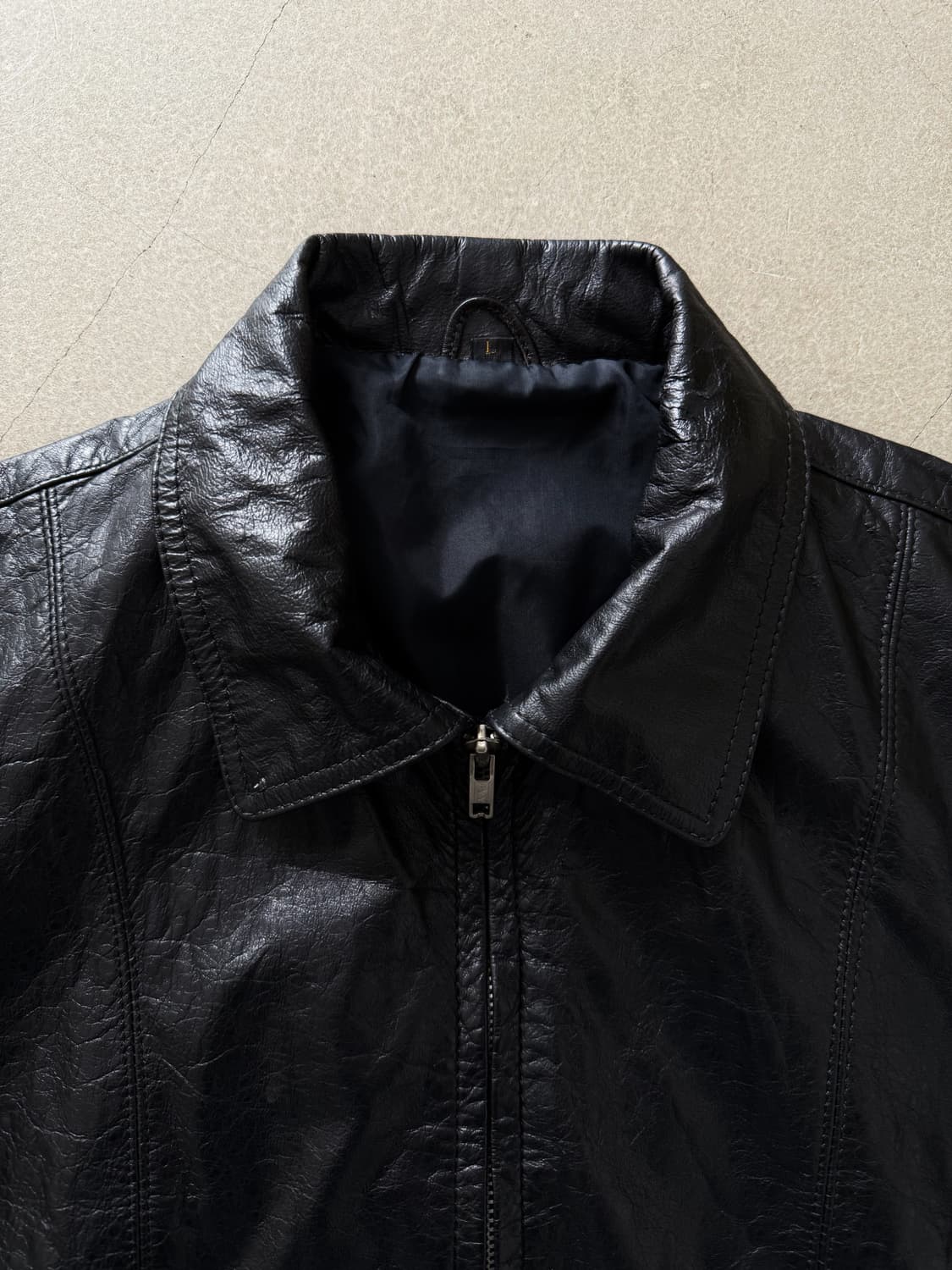 90s Vintage Genuine Leather Bomber Jacke 상품이미지3