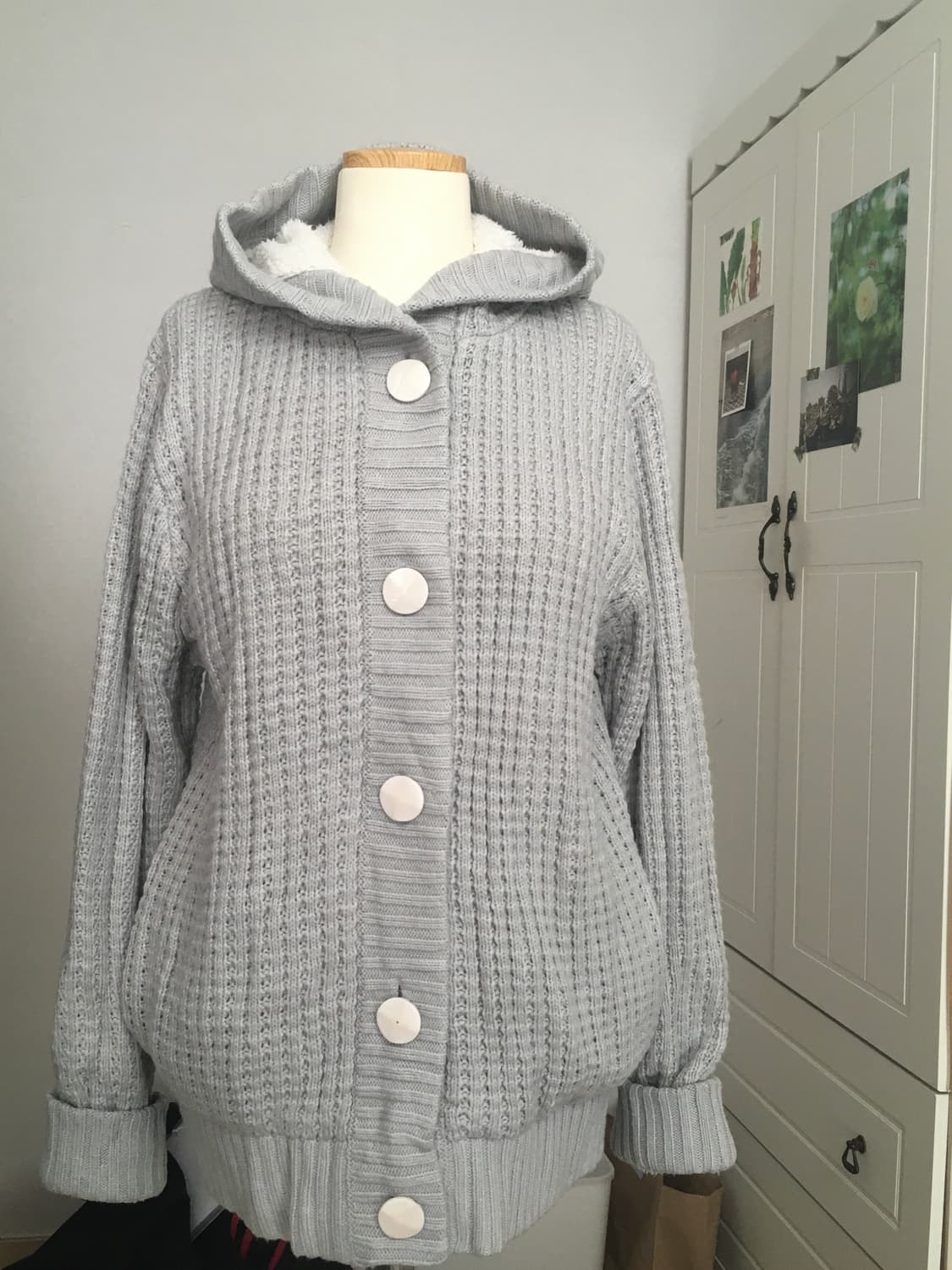 일본빈티지 뽀용 뮤트 소라그레이 털 후드집업 하구미 상품이미지3