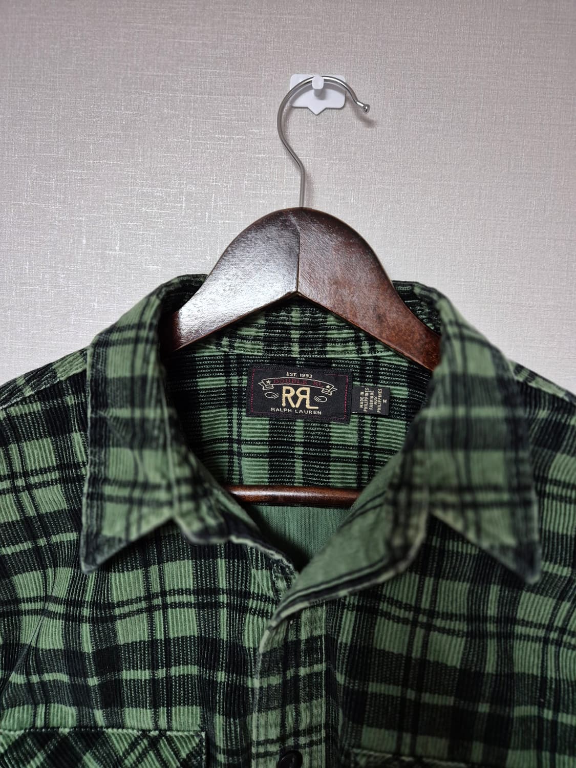 폴로 더블알엘 코듀로이 체크 셔츠/M 상품이미지1