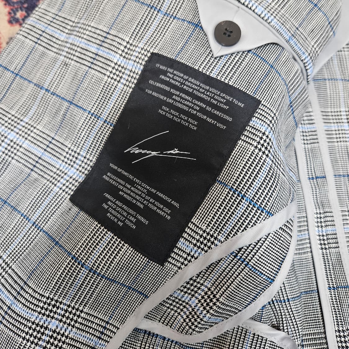 (새상품)송지오옴므 레이온 린넨 혼방 체크 3버튼 블레이져 자켓 상품이미지5