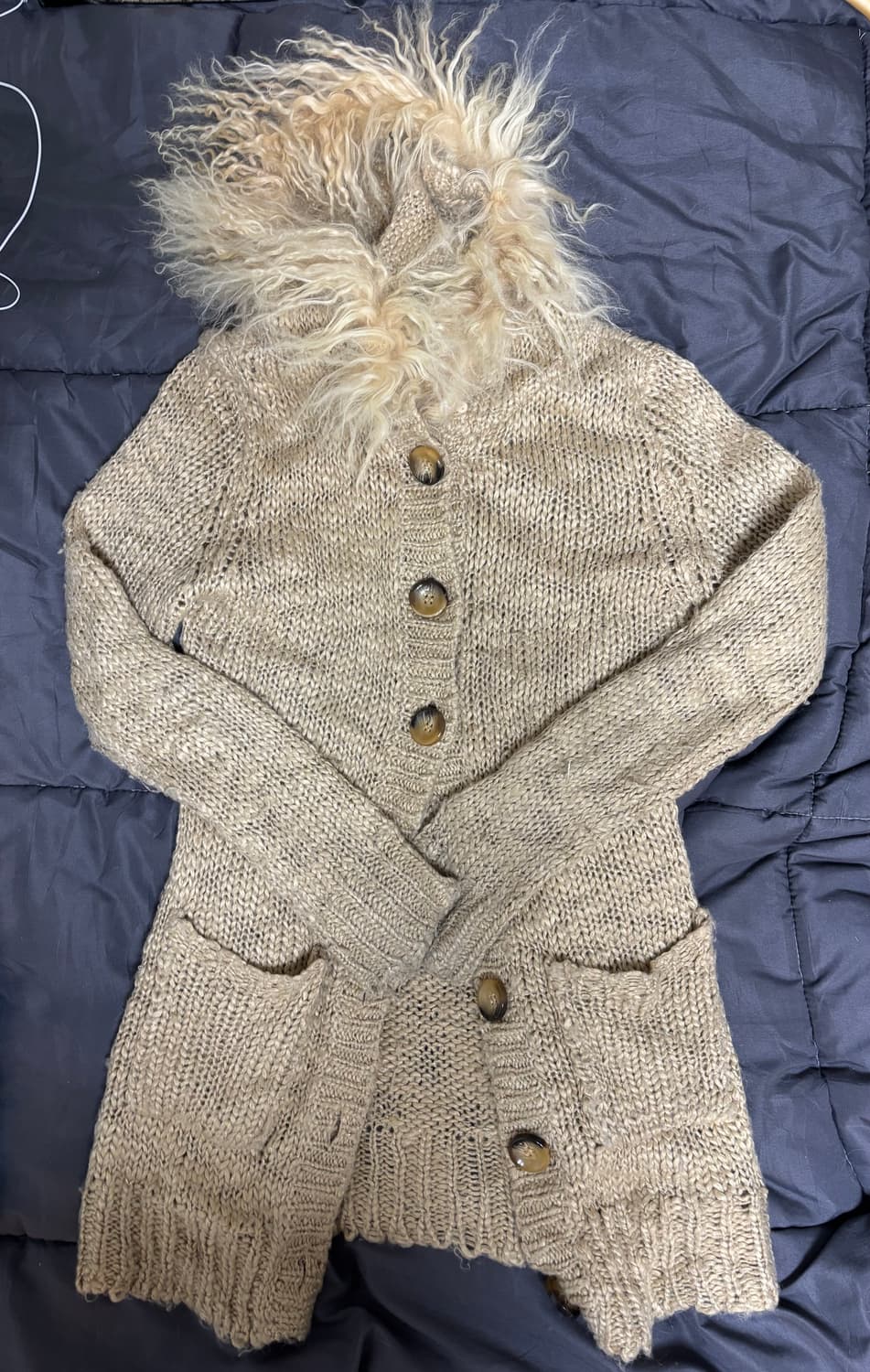 빈티지 퍼 니트 가디건  상품이미지1