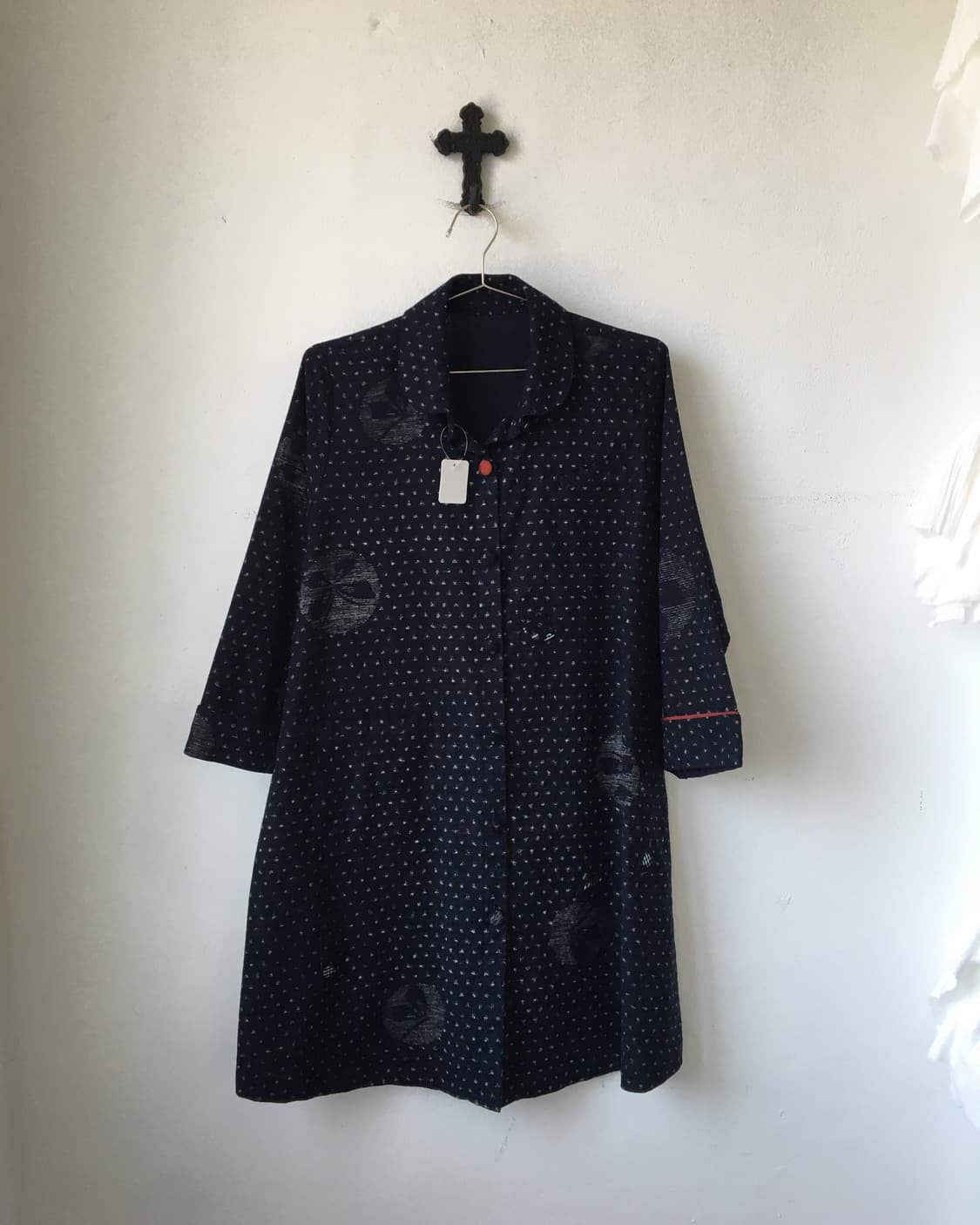 Button point pattern long shirt 상품이미지2