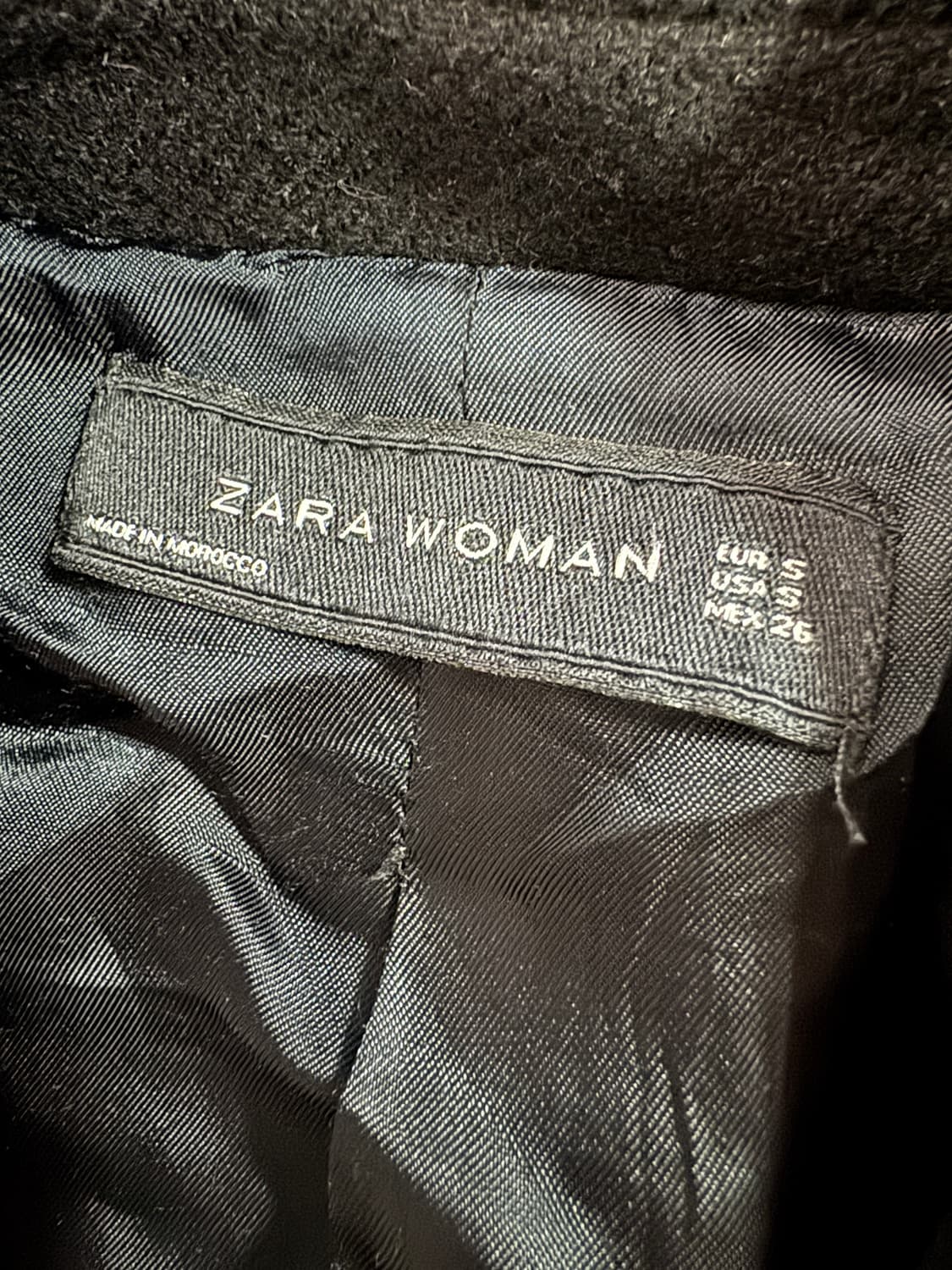 여성 자라 zara 라나 울 블랙 코트 상품이미지3