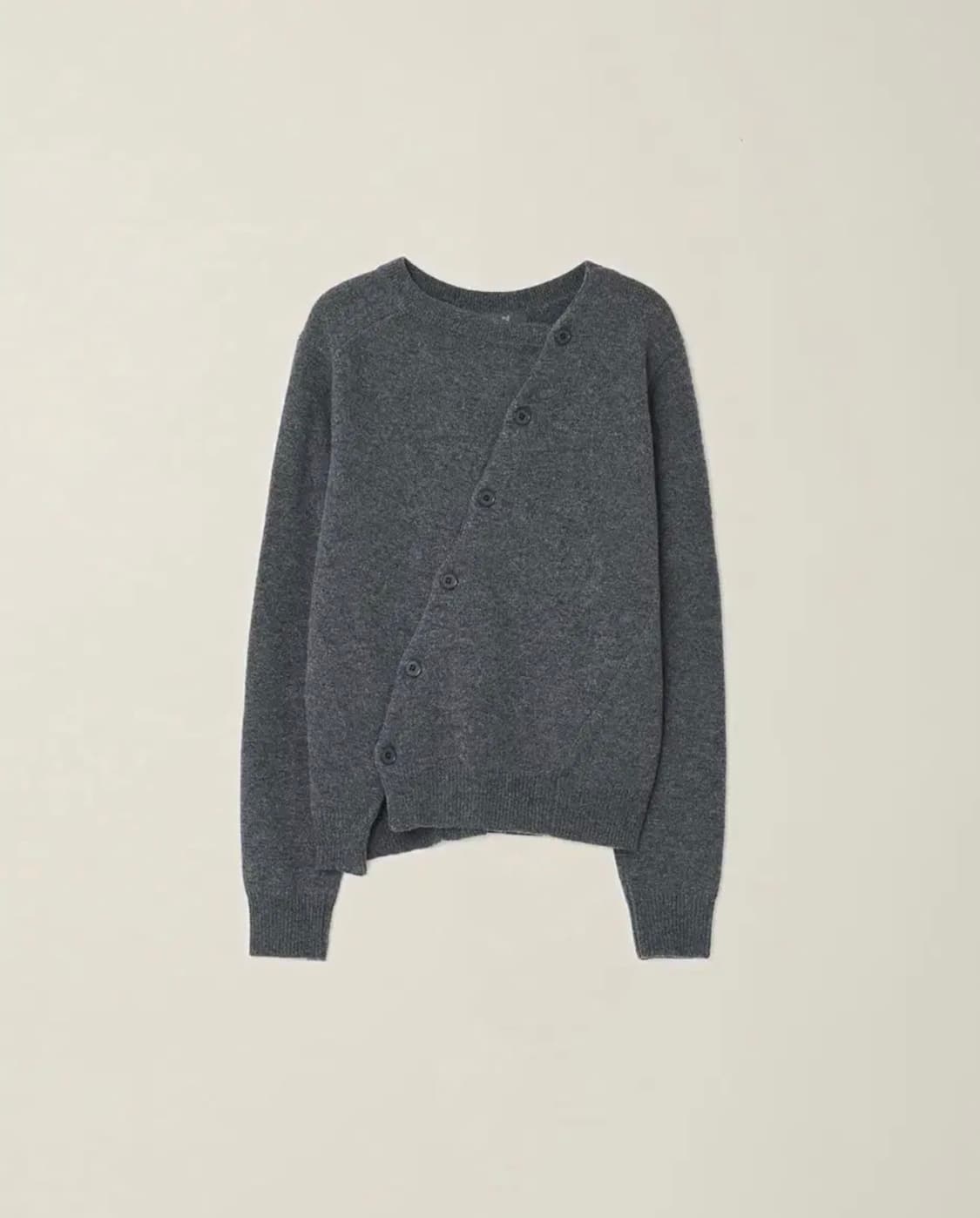 (L) 누마레 ee 가디건 투웨이 사선 그레이 새상품 상품이미지1