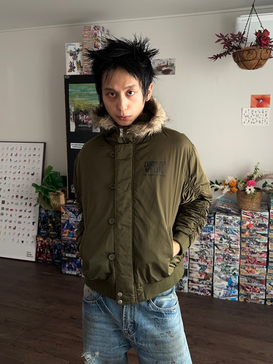 Ziddy 플라이트 후드 봄버 상품이미지3