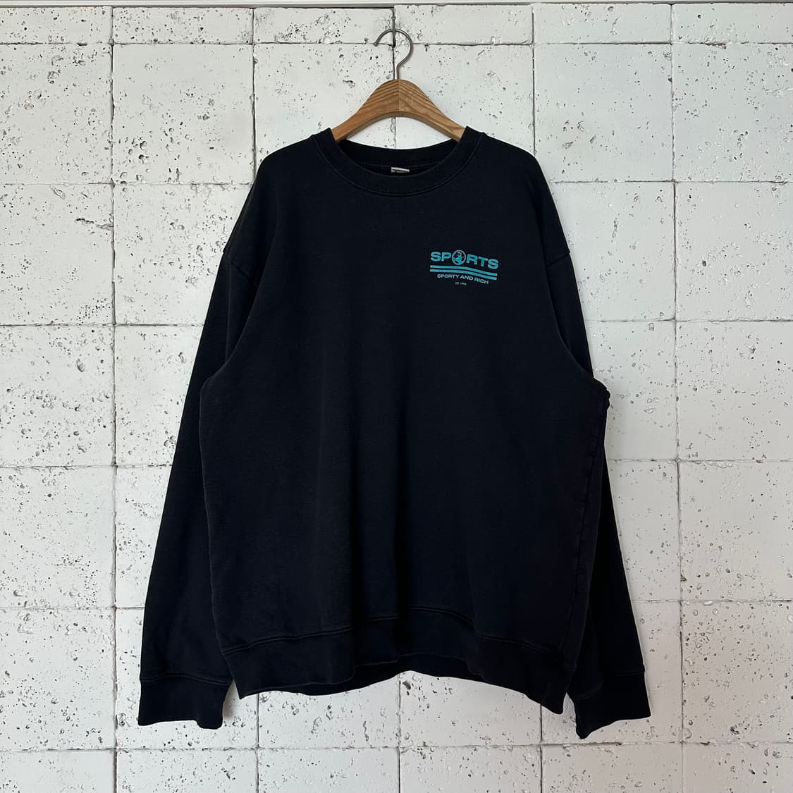 XL 스포티 앤 리치 맨투맨 블랙 상품이미지1