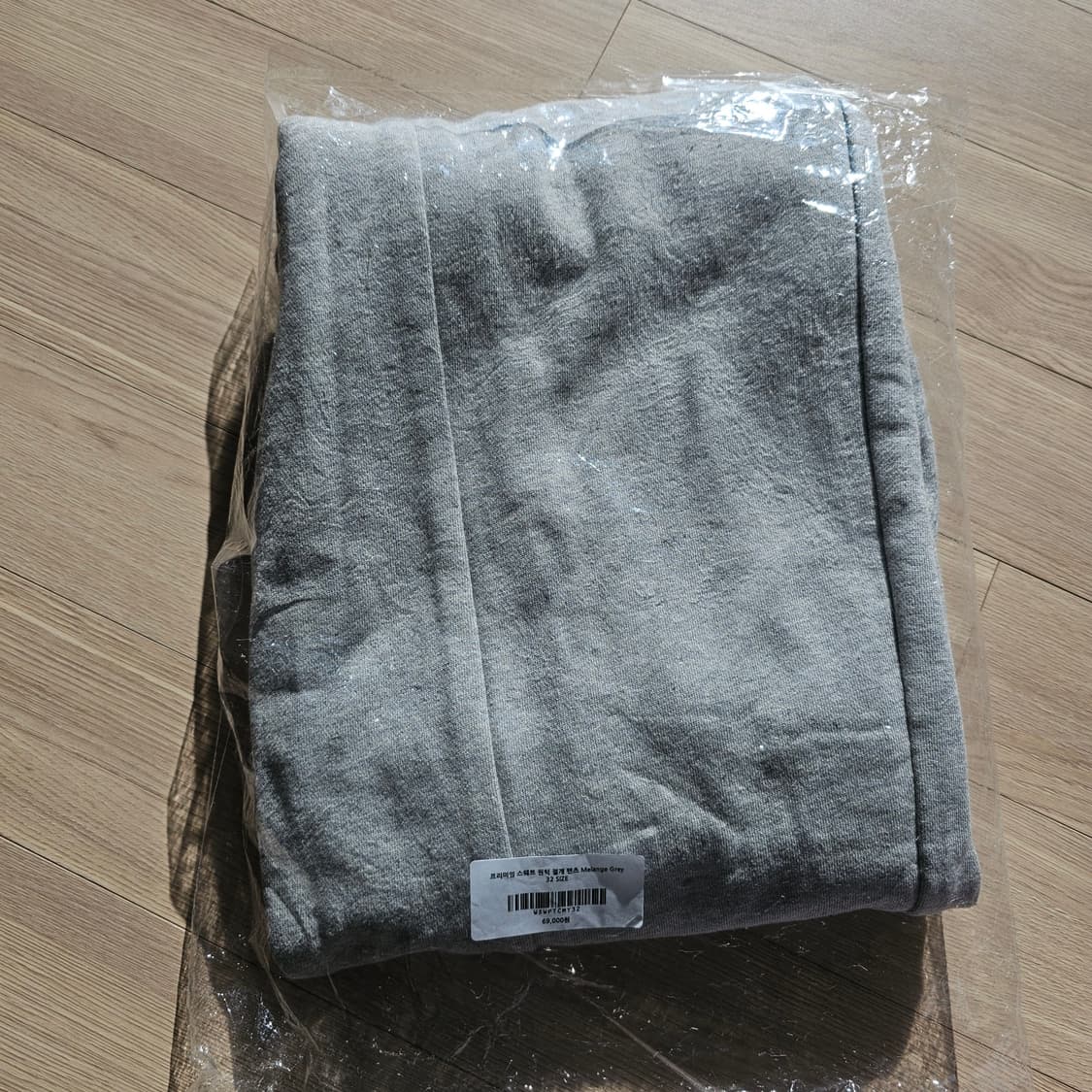 32 새제품 세븐셀라 프리미엄 스웨트 원턱 절개 팬츠 바지 멜란지 그레이 상품이미지7