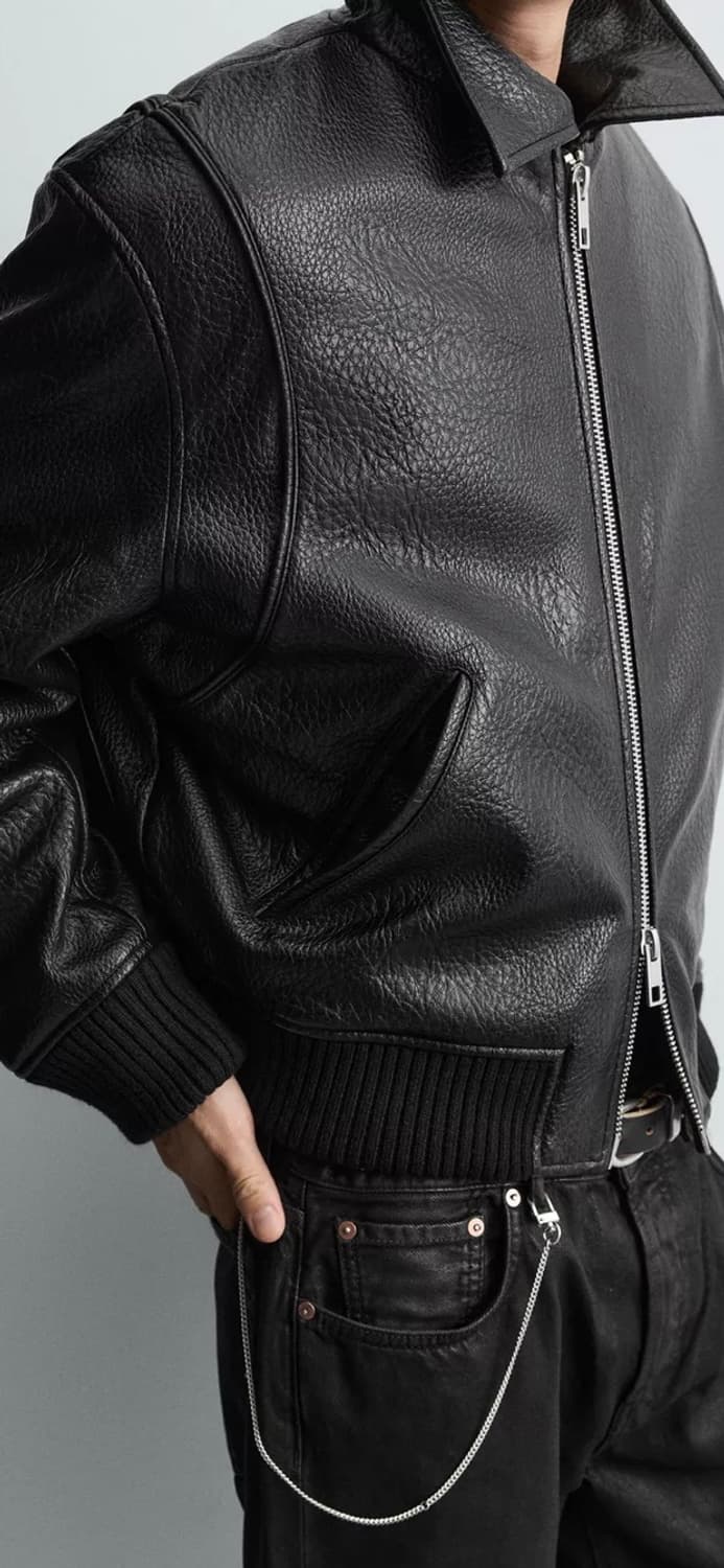 페이크 레더 패딩 점퍼 상품이미지4