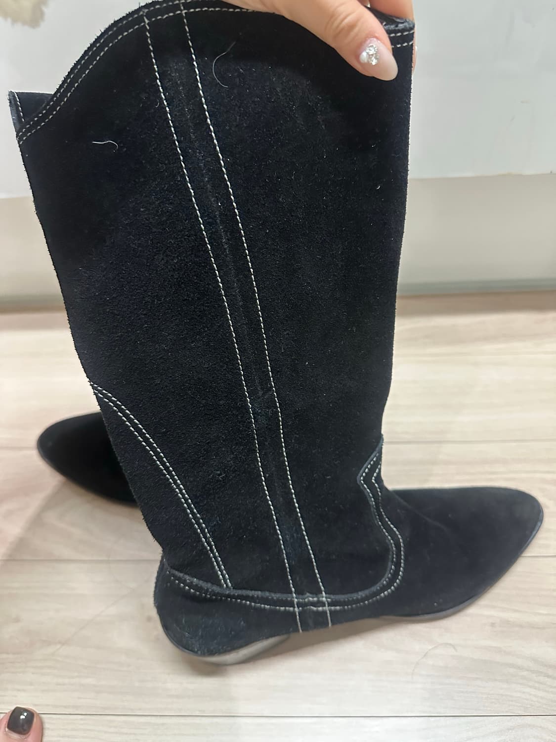 마뗑킴 블랙 스웨이드 웨스턴 부츠 235mm 상품이미지4