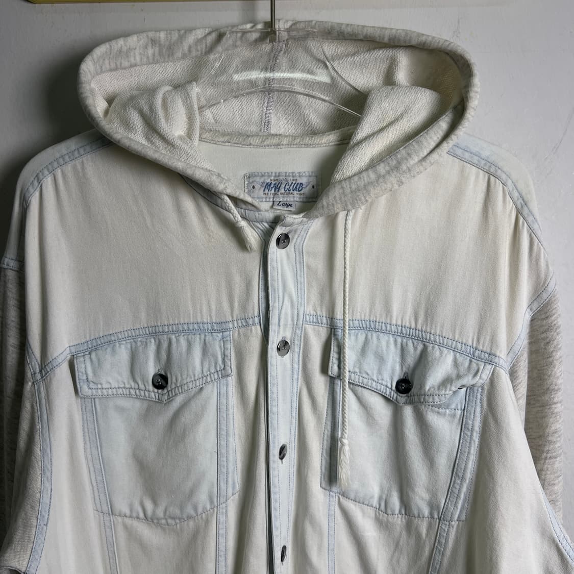 jpn vtg 빈티지 후드 데님 셔츠 L 상품이미지4