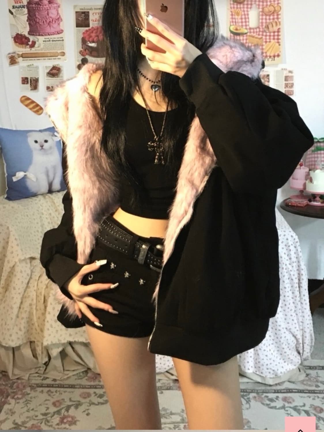 딸기부티크 핑크솔저 퍼 점퍼 자켓 상품이미지5