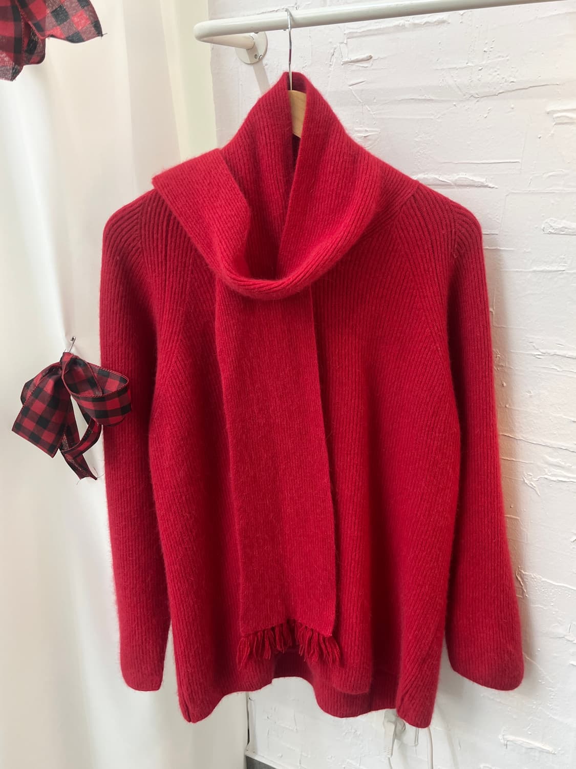 muffler red knit 상품이미지6