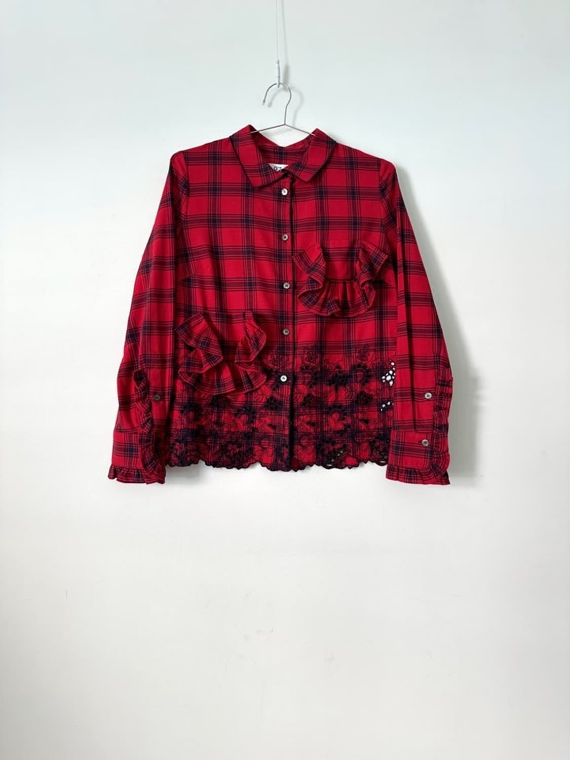 O'2nd chcek ruffle shirt / red 상품이미지5
