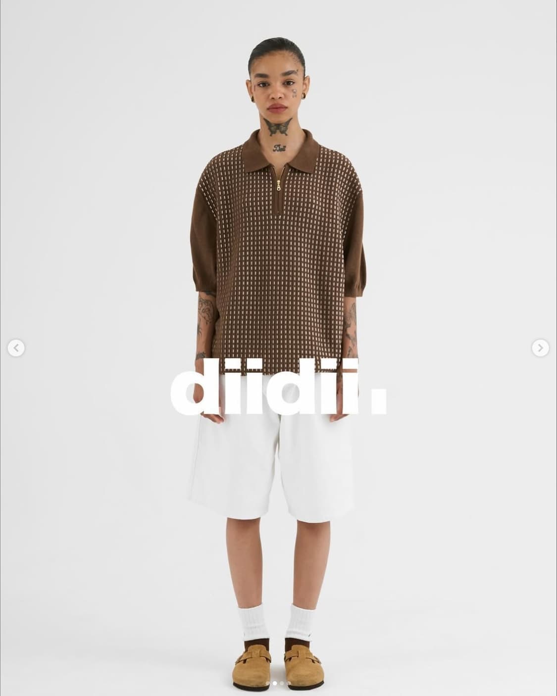 diidii 니트폴로 브라운 M사이즈 상품이미지1