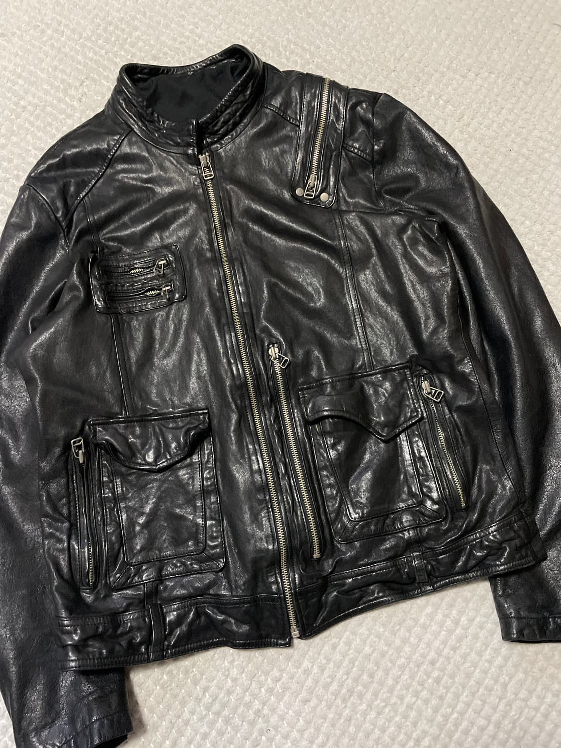 광희시장 웨스턴 무드 램스킨 양가죽 레더 자켓 상품이미지7