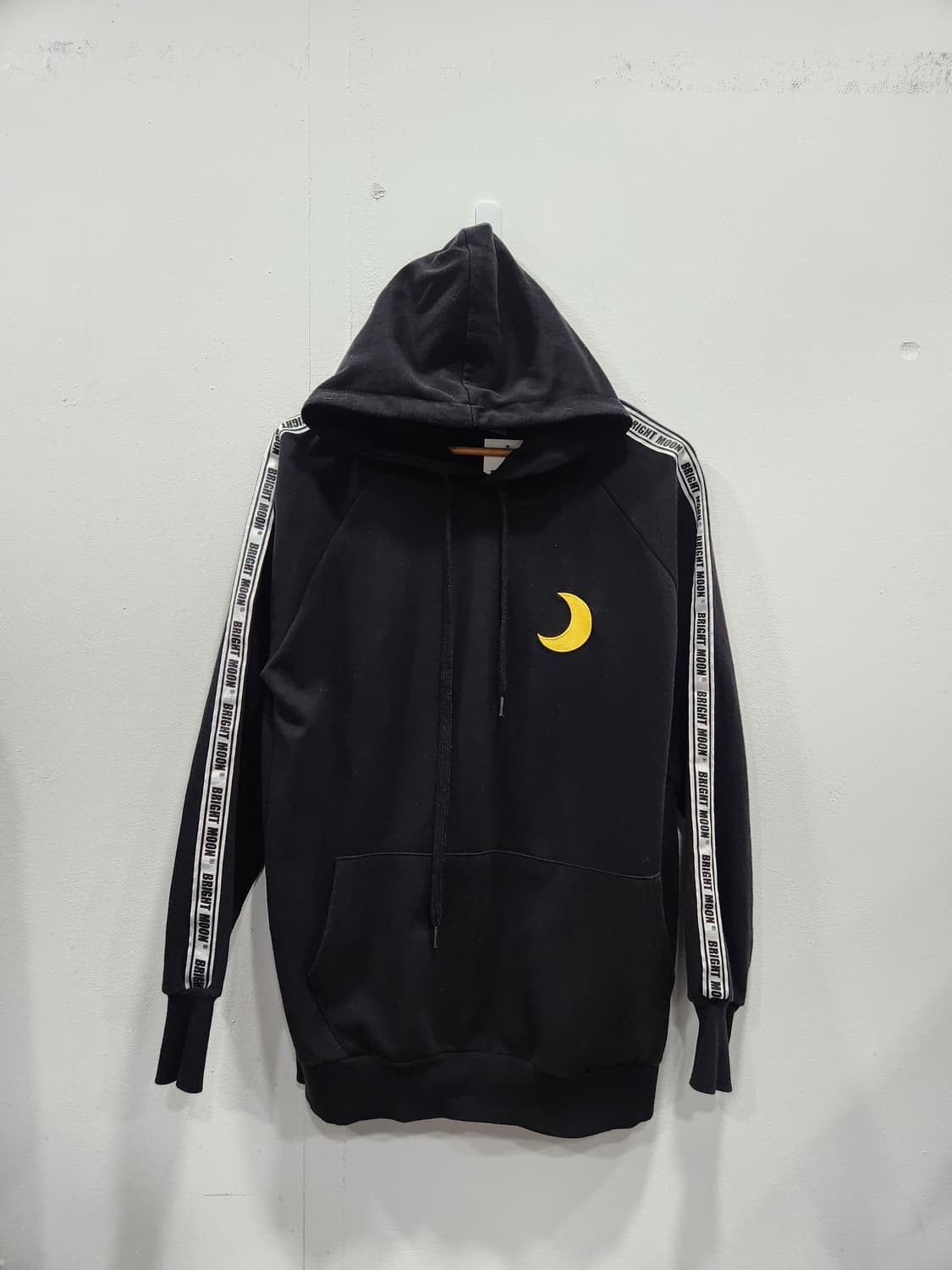BRIGHT MOON 브리이트 문 검정색 후드티 남녀공용 100사이즈 상품이미지1