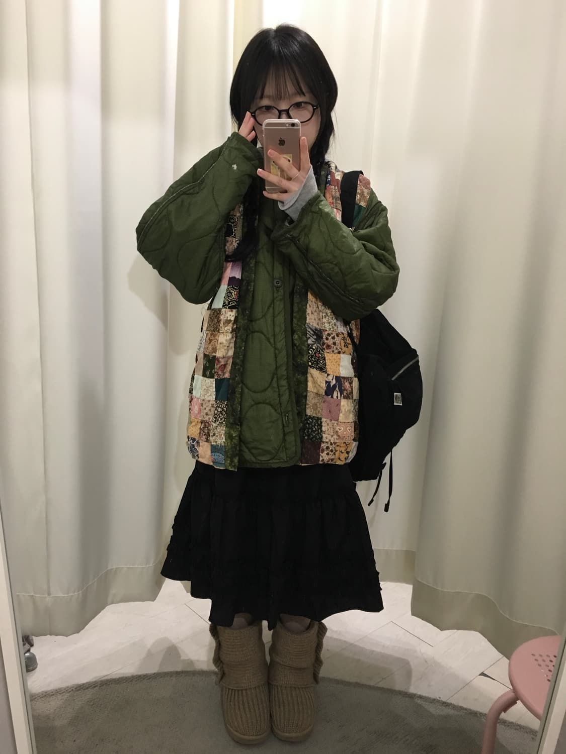 하구미 패치 누빔 베스트 상품이미지3