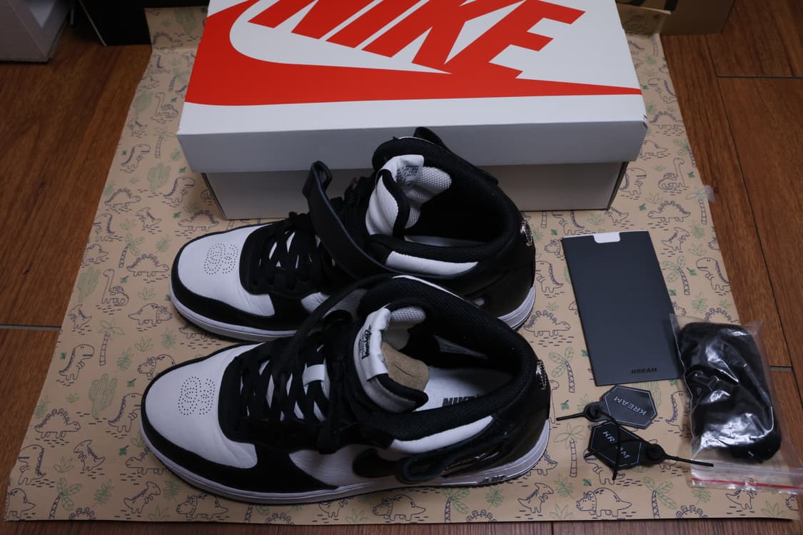 나이키 x 스투시 에어포스 1 '07 미드 SP 블랙 앤 라이트 본 상품이미지5