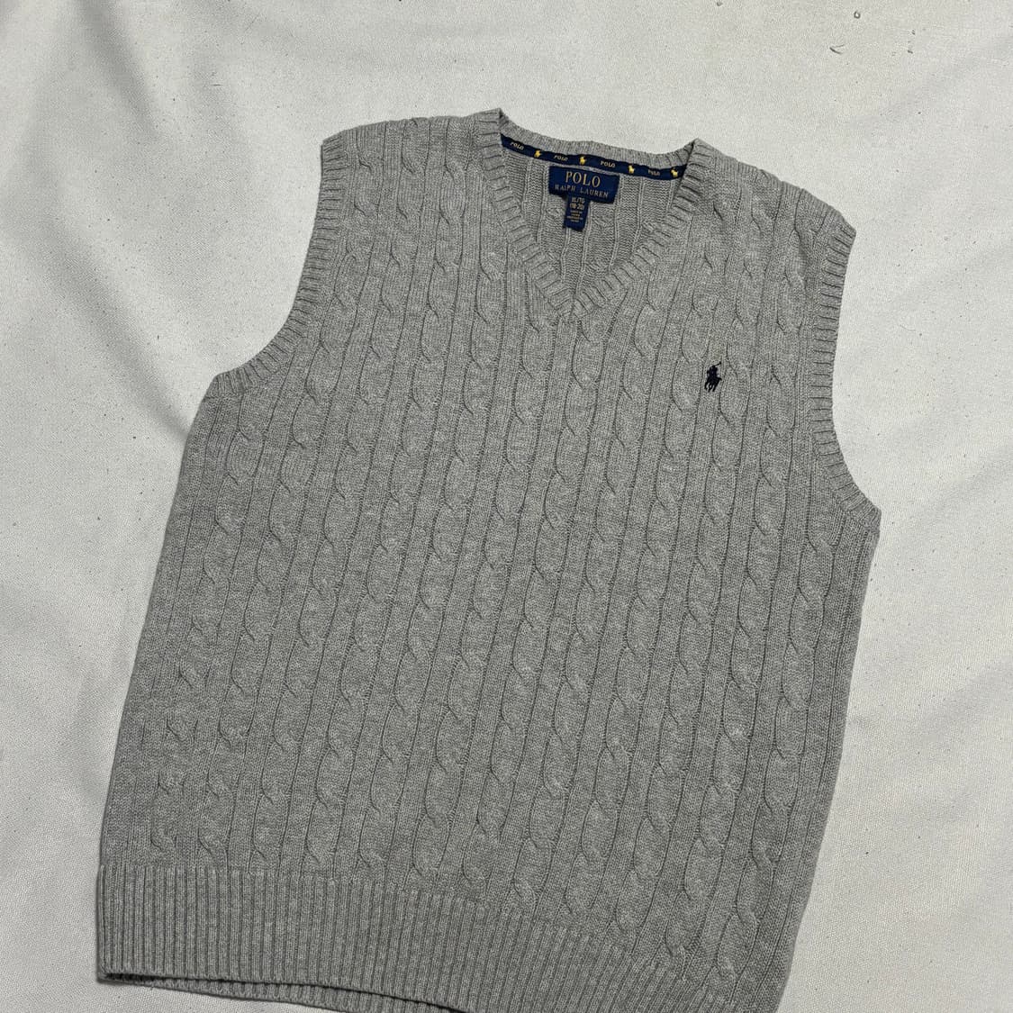 XL 폴로랄프로렌 블랙 포니 브이넥 케이블 니트 조끼 상품이미지1