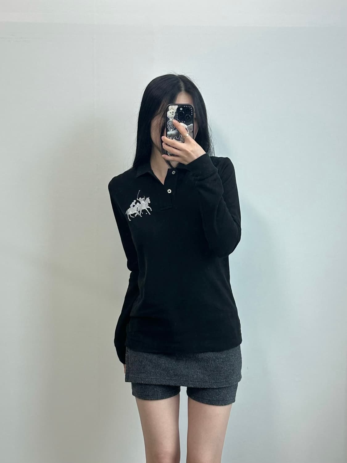 폴로 랄프로렌 멀티포니 블랙 긴팔 카라 티셔츠 상품이미지1