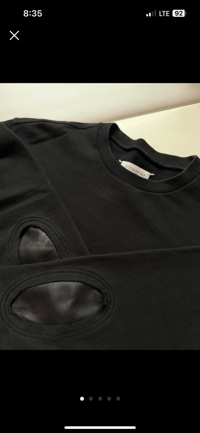 [50] 메종 마르지엘라 엘보 엘보우 패치 레더 가죽 맨투맨 스웻 셔츠 상품이미지5