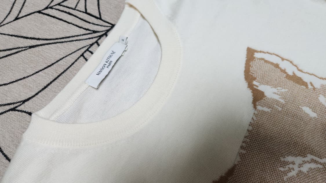 메종키츠네 폭스 빅로고 아이보리 니트 XL 상품이미지2