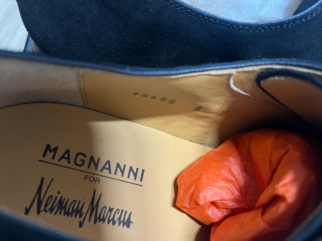 미착용 새상품] 맥나니(Magnanni) 스웨이드 더블 몽크스트랩 블랙  상품이미지5