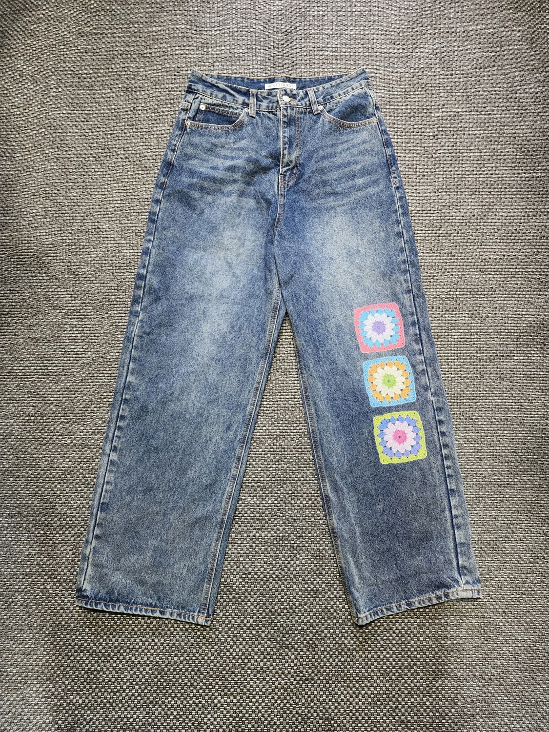 로씨로씨x 그래피커스크로셰 패치 데님 팬츠 L 상품이미지1