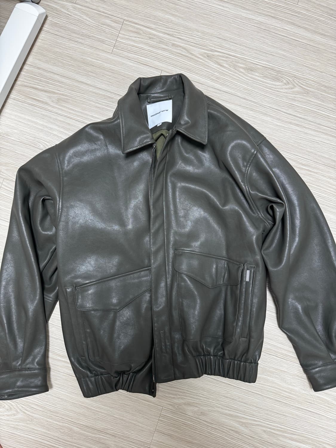 에스피오나지 Flight Bomber L 봄버가죽자켓 그린색상 상품이미지5