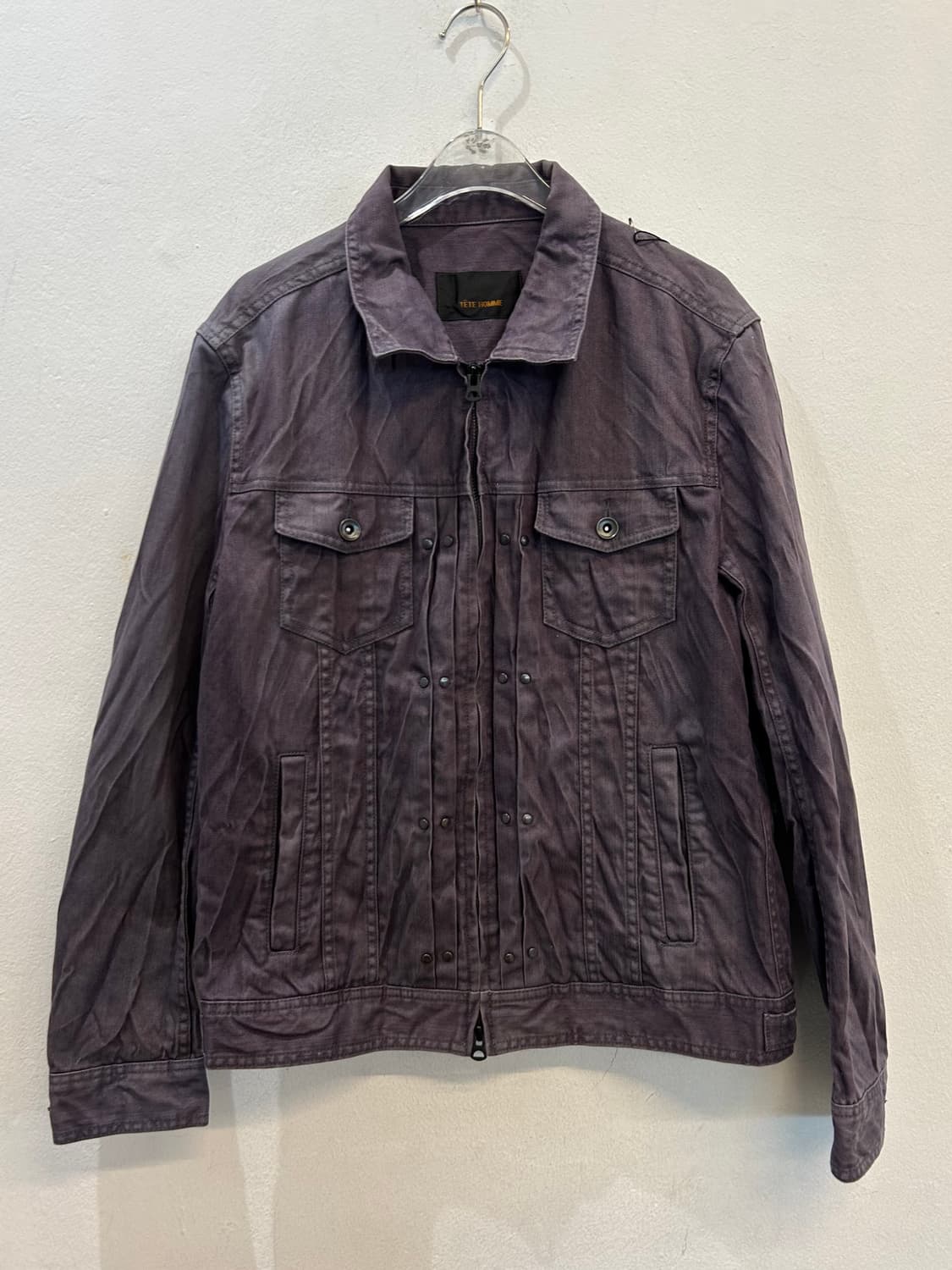 Tete Homme Washed Plum Zip-Up Jacket 상품이미지1