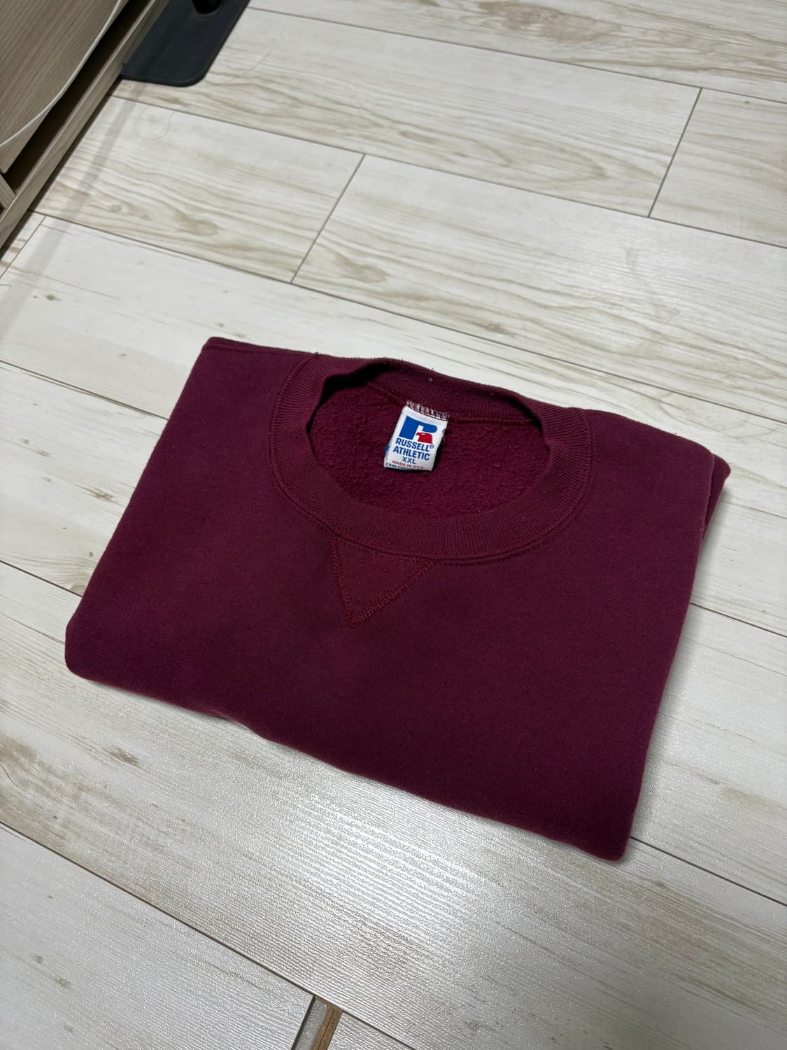 90s russell usa 러셀 plain sweat 버건디 2xl 상품이미지1