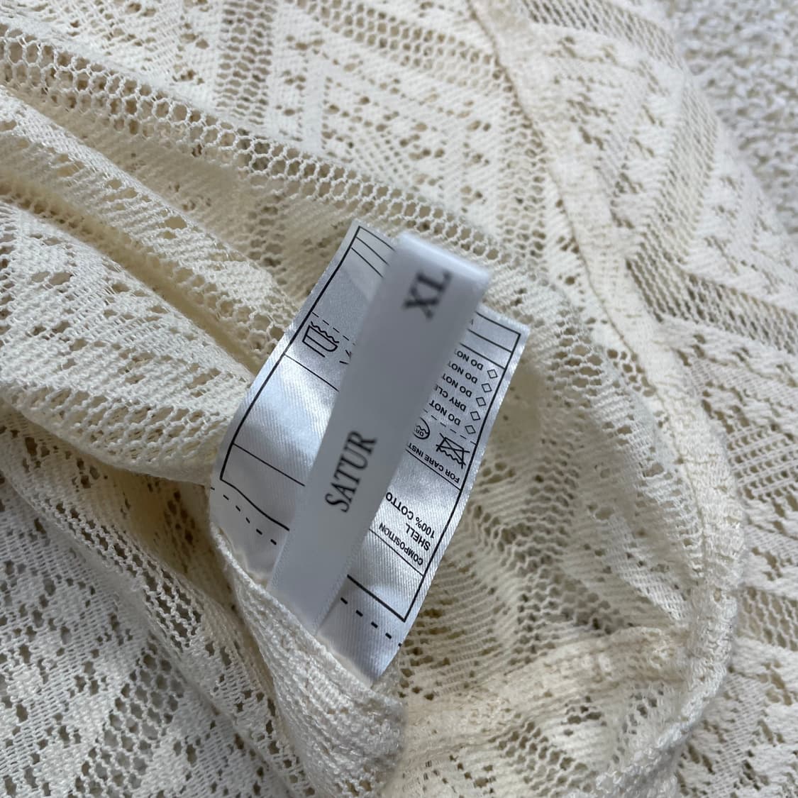 세터 Satur 크로셰 아가일 코튼 메쉬 셔츠 아이보리 상품이미지4