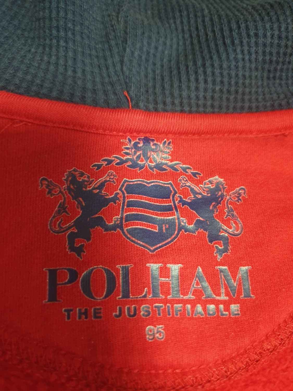 (빈티지) 폴햄 우먼 올드스쿨 7로고 벨벳 기모 후드집업 레드 (M) 상품이미지5